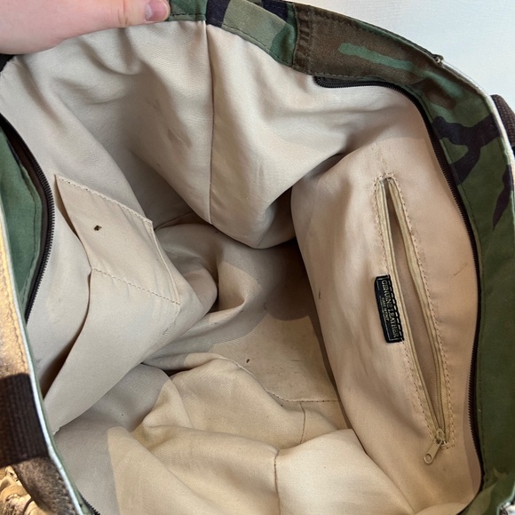 Silver Fringed Leather with Camo Fabric Hybrid Bag - Picture 16 of 16